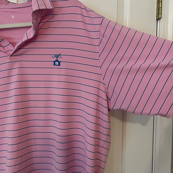Fairway & Greene Pink Striped Golf Shirt - Picture 2 of 6
